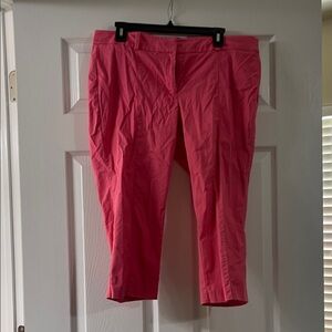 Ann Taylor Vibrant Pink Carnegie Crop Pants
